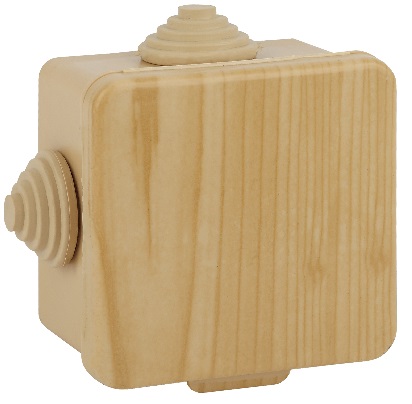 Коробка распределительная "Эра" для открытой проводки, 80*80*50мм, сосна IP54