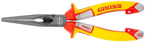 Длинногубцы "GROSS" 205мм диэлектрические до 1000В, трёхкомпонентные ручки