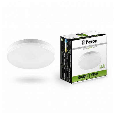 Лампа светодиодная  9Вт GX53 220В 4000К 780Лм матовая LB-452 "FERON"