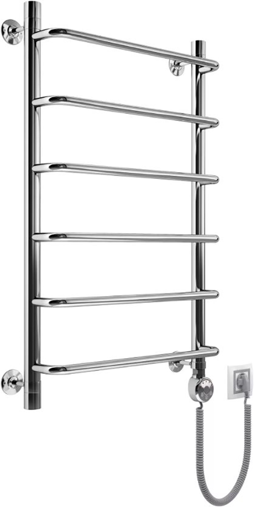 Электрический полотенцесушитель AQUATTRO Электро лесенка 1&quot;, Скоба П4, 400х600, терморегулятор [1], хром