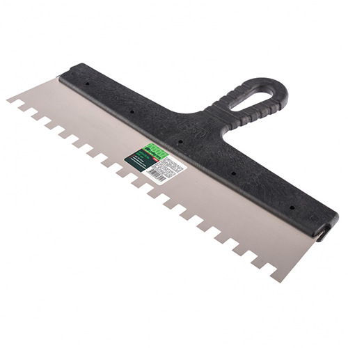 Зубчатый шпатель, 10*10мм, 350мм, нержавеющий