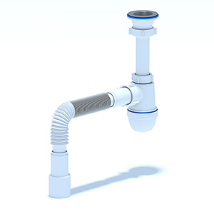Сифон для раковины бутылочный со стальным выпуском, 1.1/2"*40, гофра 40*40*50