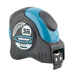 Рулетка "Gross" 3м*19мм, магнитный обрезиненный зацеп, двухсторонняя шкала