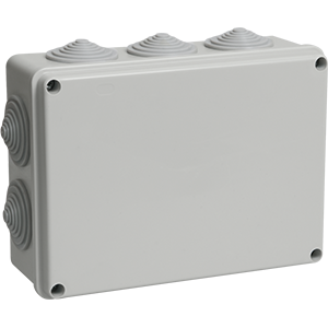 Коробка распределительная "ИЭК" для открытой проводки 190*140*70мм, IP44, Ral 7035, 10 гермовводов, КМ41244
