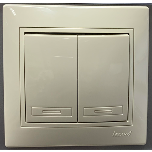 Выключатель 2-кл, "Mira Lezard", скрытой проводки, кремовый