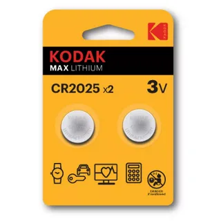 Батарейка литиевая дисковая CR2025 2шт "Kodak"