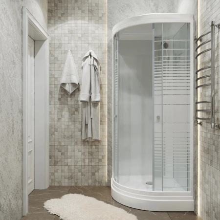 Душевая кабина "Тритон" "Стандарт А", 900*900мм, низкий поддон, рисунок аква полосы