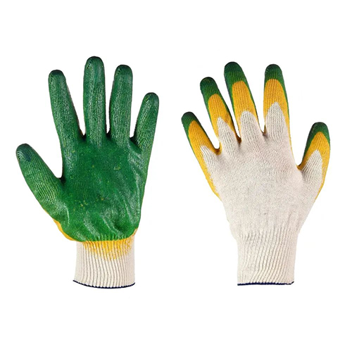 Перчатки белые трикотажные, ЗИМА, двойные латексным обливом