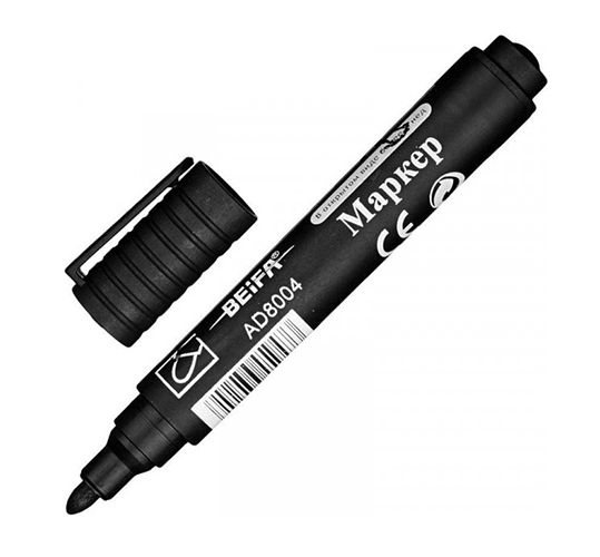Маркер перманентный черный 3мм, BEIFA/WEN