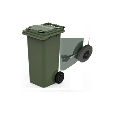Мусорный контейнер передвижной 240л. с педалью зеленый