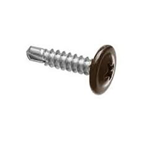 Саморез по металлу с прессшайбой коричневый сверло СММ 4,2*25мм RAL8017