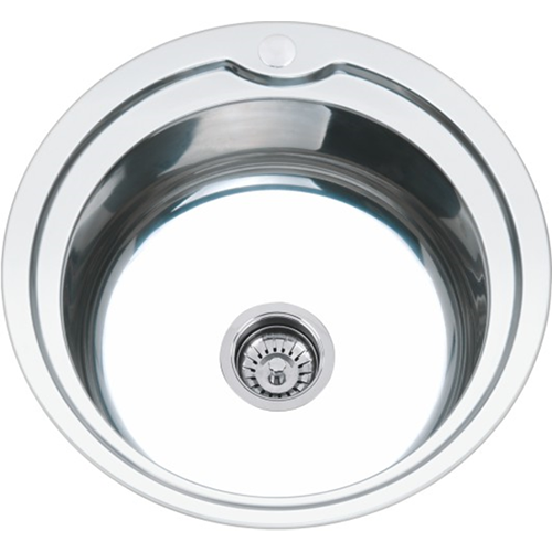 Мойка нержавеющая врезная 510*180*0,8мм "Aquattro", круглая, с выпуском 3 1/2, с сифоном