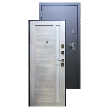 Дверь входная"Крепость",850*2050*120мм,левая,металл -"Черный сатин",МДФ "Ривьера Айс"