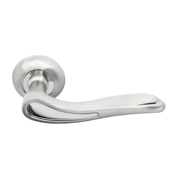 Ручка дверная "MH-26 SС/СP, нажимная, круглая накладка, "Хром матовый, хром полированный"