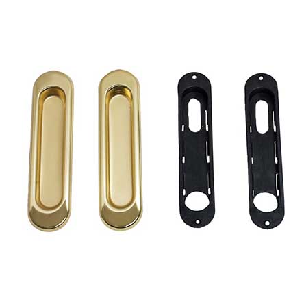 Ручка для раздвижных дверей овал, без замка, "Золото"