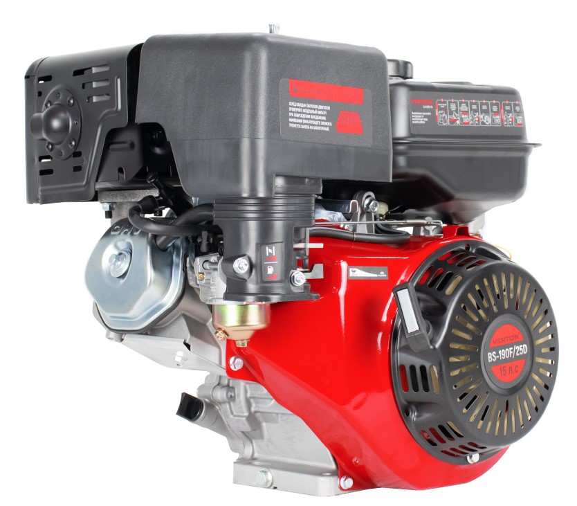 Двигатель бензиновый четырехтактный BS-190F/25D Garden, 15,0 л.с., 25мм "Verton"