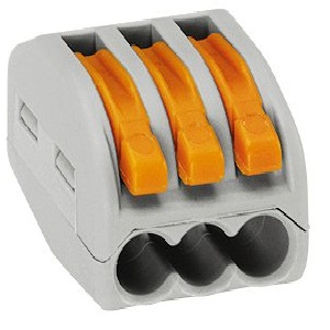 Клемма "WAGO" 222-413 с рычажком 3*2,5мм2