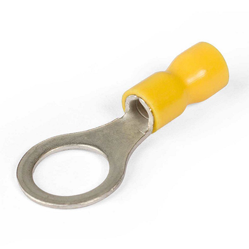Наконечник кольцевой изолированный  НКИ 6,0-8 "КВТ", сечение: 4,0-6,0 мм2, винт: М8, манжета: желтый ПВХ 15шт