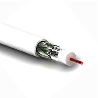 Провод коаксиальный RG-6 CCS, 75Ом FPE PVC белый "ИЭК"