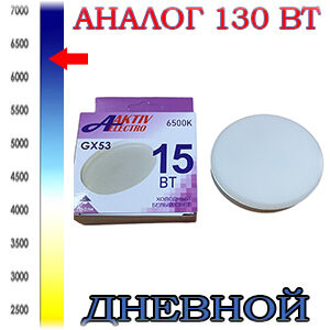 Лампа светодиодная 15Вт GX53 175-265В 6500К 1300Лм LED-GX53-Regular &quot;AKTIV ELECTRO&quot;