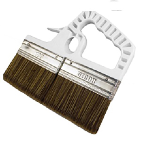 Кисть 200*15мм плоская, темный синтетический ворс, для лака, пластиковая ручка, Decor Black Edition