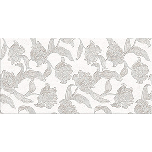 Плитка керамическая настенная &quot;Mallorca Grey Floris&quot; 315*630мм, белая, цветы