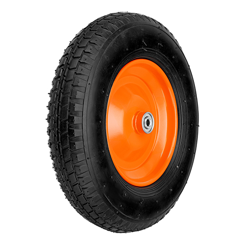 Колесо для тачки "Palisad", d380/12мм, втулка 90мм, резиновое, оранжевый