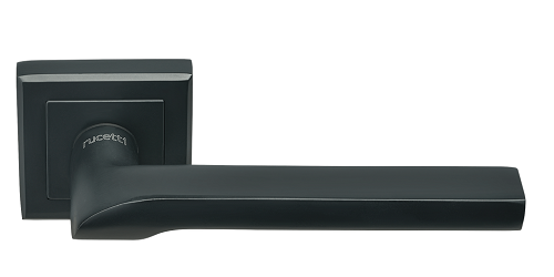 Ручка дверная "RAP 24-S BL", нажимная, квадратная накладка, "Черный"