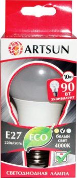 Лампа светодиодная A60 10Вт "ARTSUN" Е27 220В 4000К