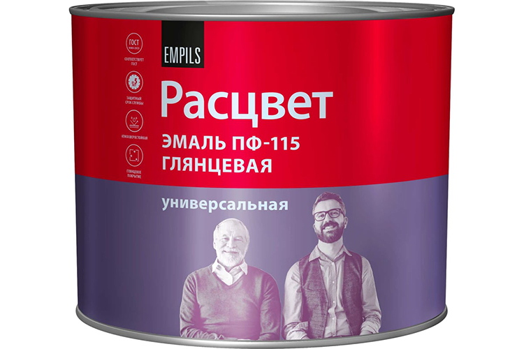 Эмаль алкидная коричневая ПФ-115 &quot;Расцвет&quot;, 1,9кг