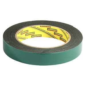 Скотч двусторонний Stayer Professional монтажный, на вспененной основе, черный, 9 мм*5м