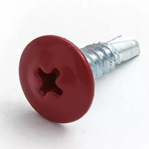 Саморез по металлу с прессшайбой красный сверло СММ 4,2*25мм RAL3005