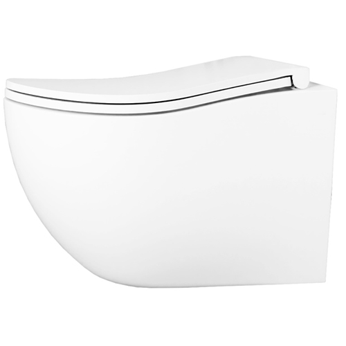 Унитаз "D&K Мюнхен DT1566516" подвесной с крышкой микролифт, безободковый, торнадо