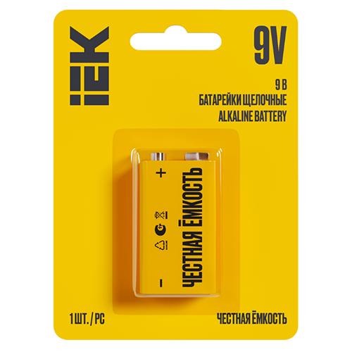 Батарейка щелоч. Alkaline 6LR61 9V (1шт/блистер) IEK