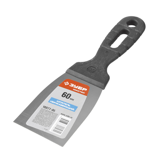 Шпатель "ЗУБР "МАСТЕР"" нержавеющее полотно 60мм