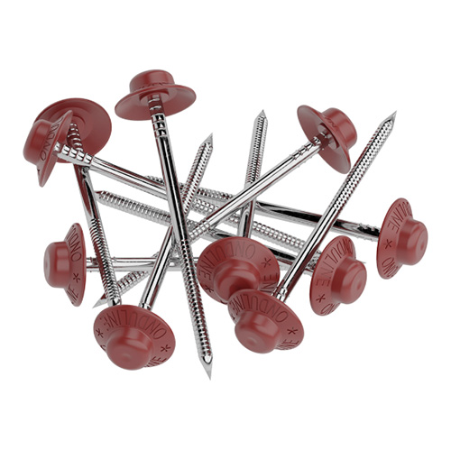 Гвозди с литой шляпкой красные, 75 мм