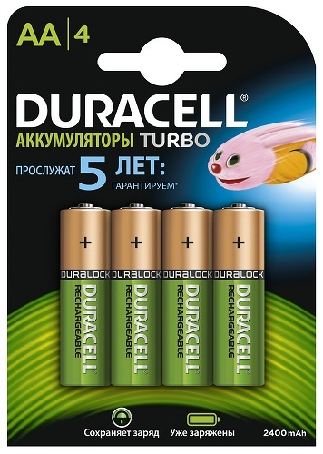Аккумуляторная батарея Duracell HR6-4BL 2400mAh тип:АА предзаряженные