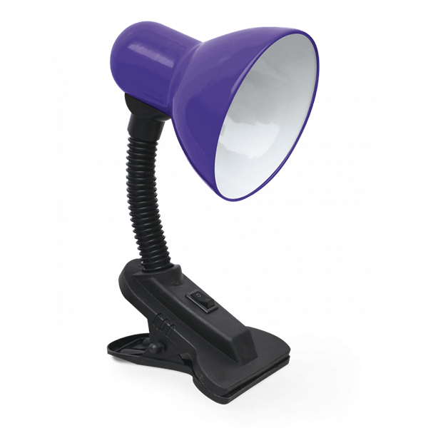 Светильник настольный "СНП-21Ф" Е27, 40Вт, 230В, фиолетовый, на прищепке "IN HOME"