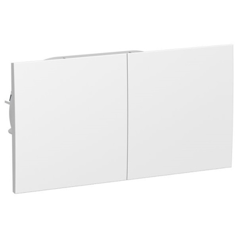 Евророзетка 2-ая 16А, с/з с/п, со шторками, со сдвиж. крышкой, с рамкой и короб, ATLASDESIGN белый