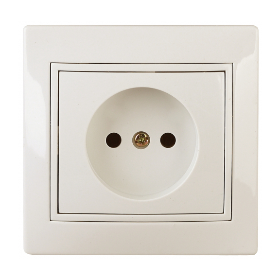Розетка 1-ая без заземления, "Plano Intro", скрытой проводки, слоновая кость
