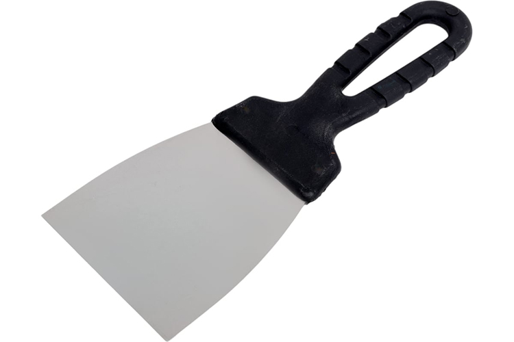 Шпатель &quot;СИБИН &quot;стальное полотно 80мм,пластиковая ручка, нержавеющий шпатель