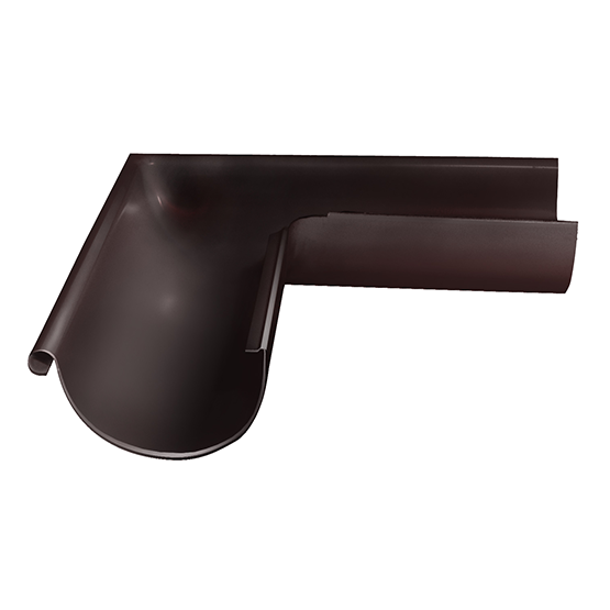 Металлический угол желоба внешний 90° "Шоколад" "Optima" d=125