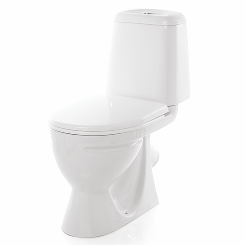 Унитаз-компакт "Sanita" косой выпуск, нижняя подводка "Идеал комфорт" с крышкой