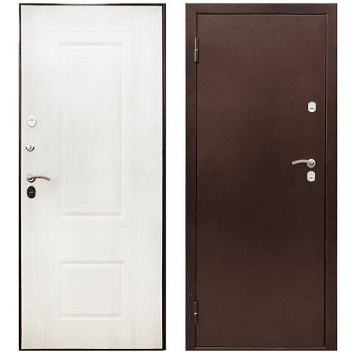 Дверь входная "Медверь 1.0",960*2050*108мм, левая,металл -"Антик медь",МДФ "Белое дерево"