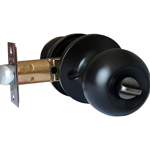 Ручка дверная Vrata "ЗШ-03", шариковая, с фиксатором, "Черная"