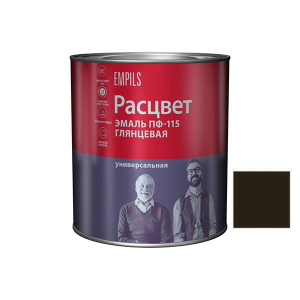 Эмаль алкидная шоколадная ПФ-115 "Расцвет", 2,7кг