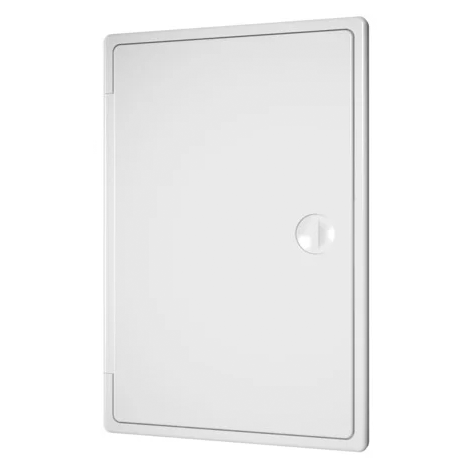 Лючок пластмассовый белый 150*150 накладной с ручкой задвижкой