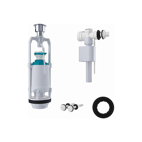 Арматура для бачка универсальная "Iddis" с кнопкой хром, боковой подвод, F012400-0005