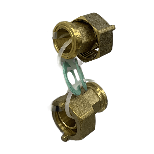 Комплект штуцеров для счётчика воды с накидной гайкой 1/2&quot;, с обратным клапаном