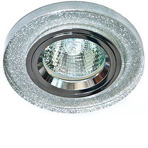 Светильник потолочный "8060-2" MR16 GU5,3, 50Вт, мерцающее серебро, серебро, внутренний D-60мм, внешний D-90мм